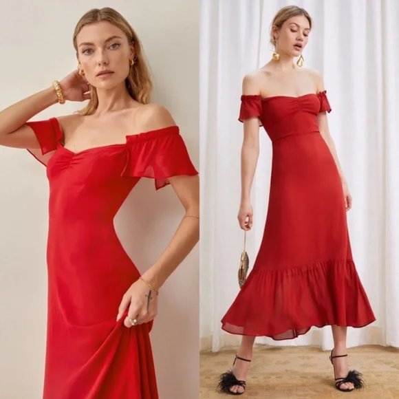 Reformation * Butterfly Dress * Red - Picture 1 of 6